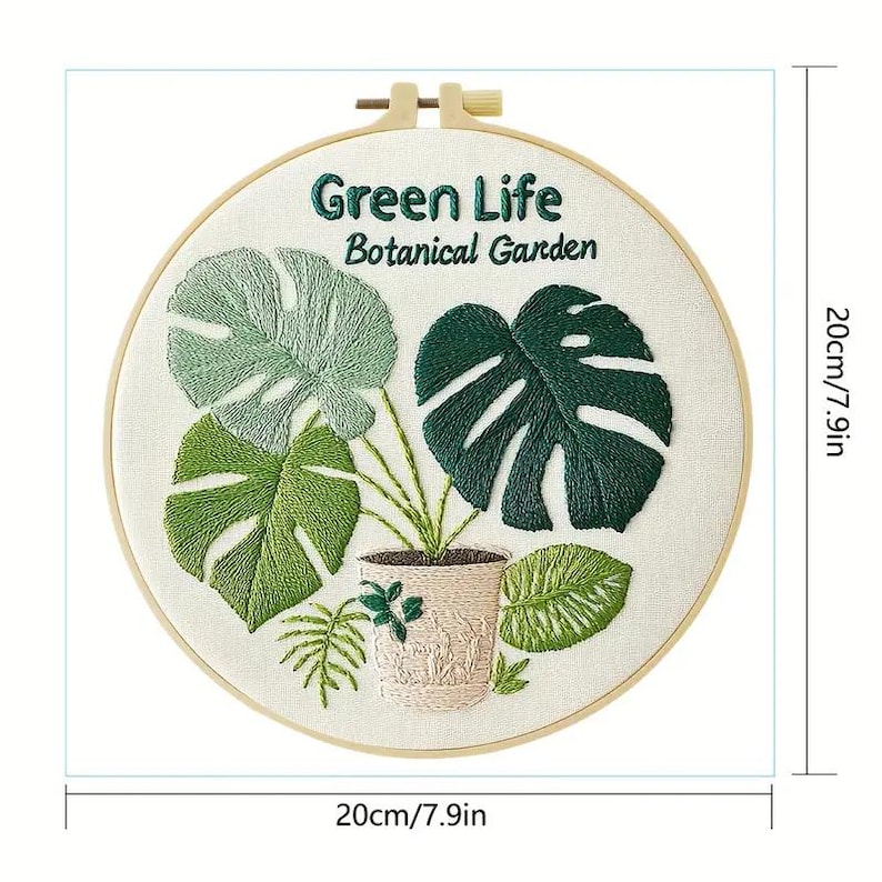 Monstera Embroidery Kit for Beginner
