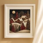 Christmas Village Embroidery Kit for Beginners