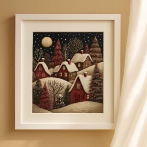 Christmas Village Embroidery Kit for Beginners