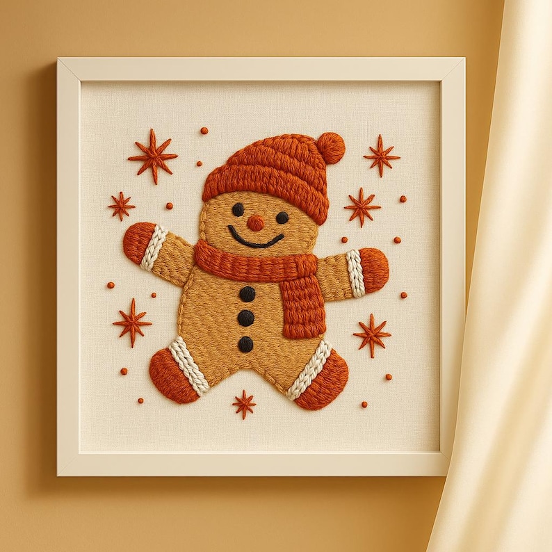 Gingerbread Man Embroidery Kit