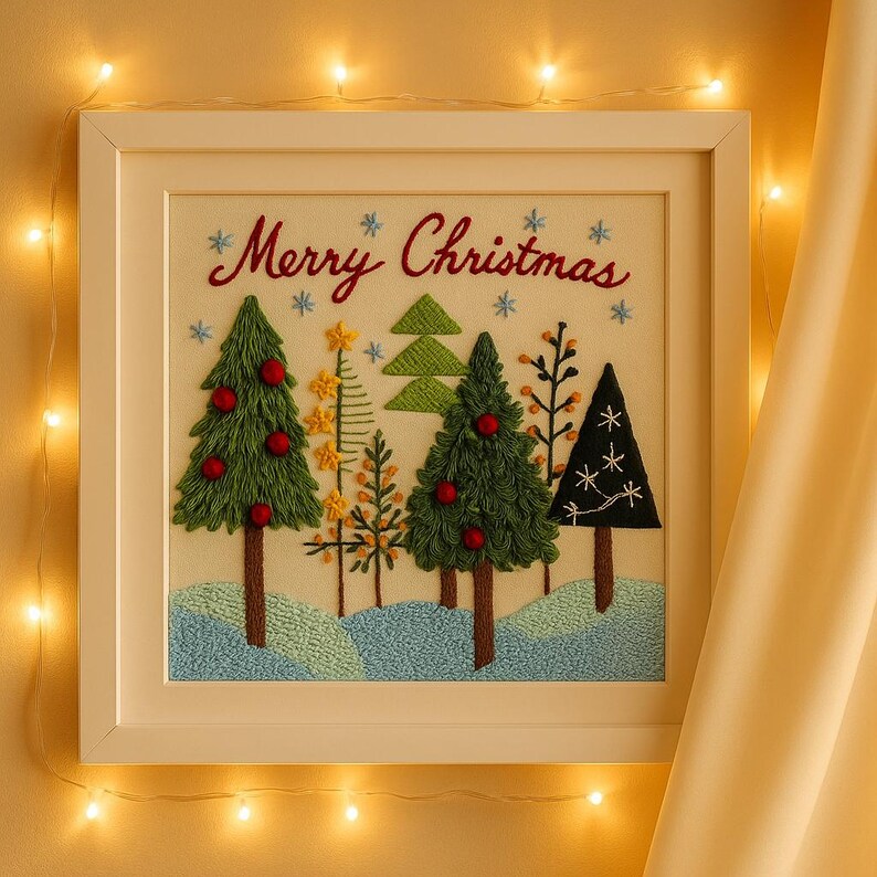 Mixed Stitch Christmas Embroidery Kit