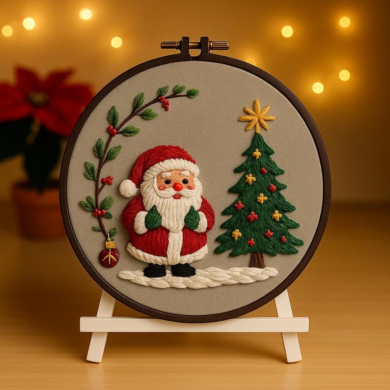 Santa Christmas Embroidery Kit Santa Christmas Embroidery Kit