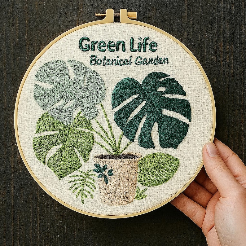 Monstera Embroidery Kit for Beginner