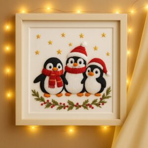 Christmas Penguin Family Embroidery Kit