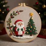Santa Christmas Embroidery Kit Santa Christmas Embroidery Kit