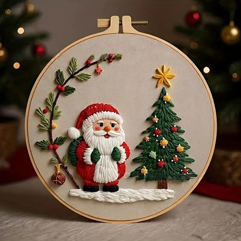 Santa Christmas Embroidery Kit
