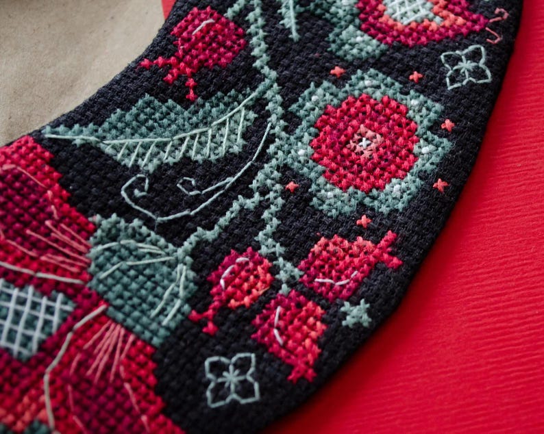 Red Poppies Embroidery Collar Kit