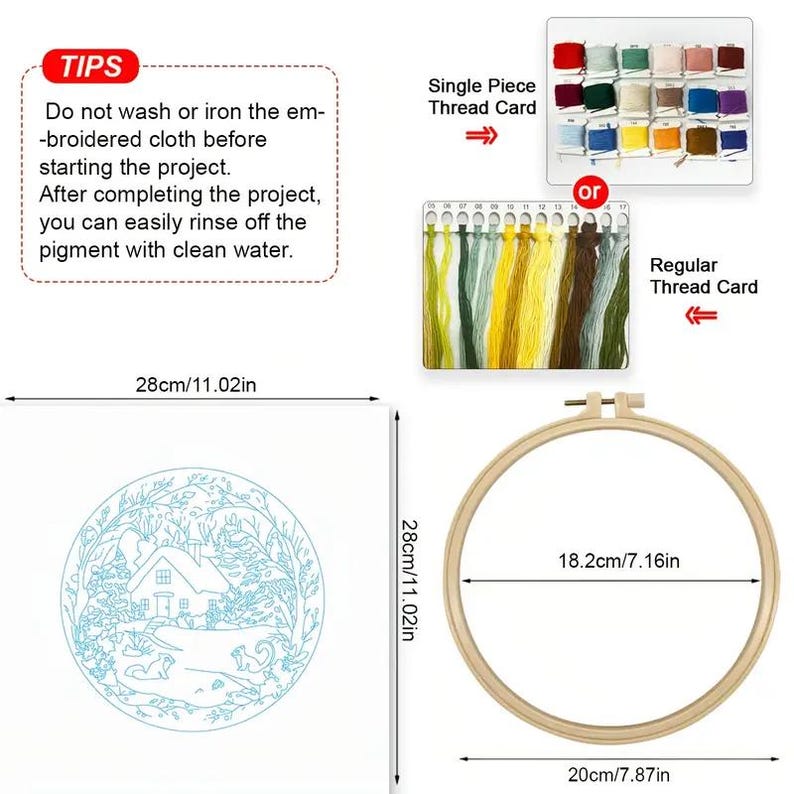 Cozy Winter Snow Scene Embroidery Kit