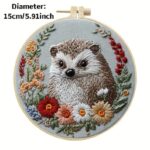 Hedgehog Floral Embroidery Kit