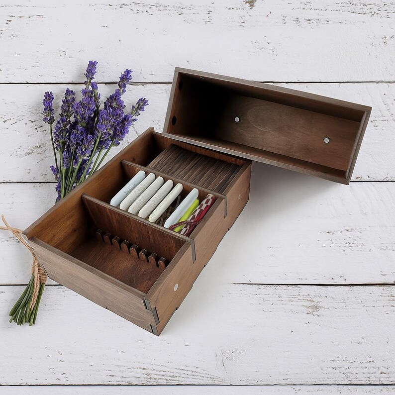 Wooden Embroidery Floss Organizer Box