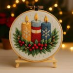 Christmas Candles Embroidery Kit Christmas Candles Embroidery Kit