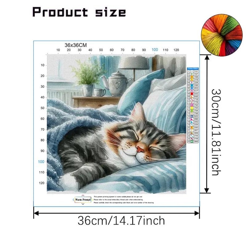 Sleeping Cat Cross Stitch Kit
