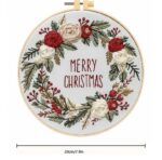 Merry Christmas Wreath Embroidery Kit Merry Christmas Wreath Embroidery Kit