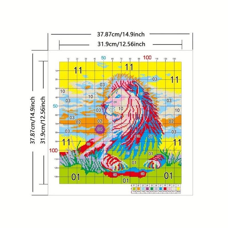 Rainbow Cat Cross Stitch Embroidery Kit