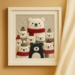 Christmas Polar Bear Family Embroidery Kit Christmas Polar Bear Family Embroidery Kit