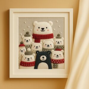 Christmas Polar Bear Family Embroidery Kit