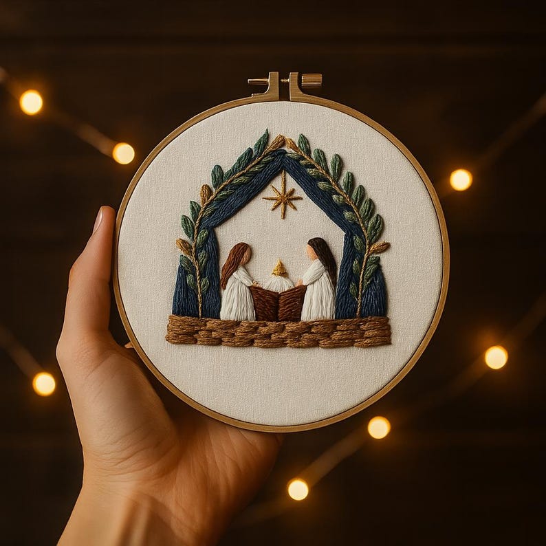 Nativity Scene Christmas Embroidery Kit