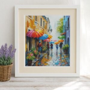 Rainbow Umbrella Cross Stitch Kit