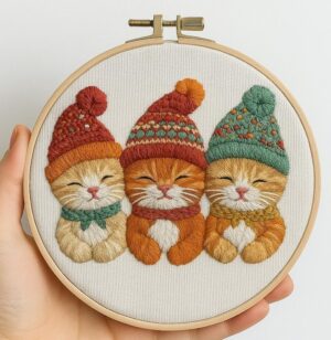 Christmas Kitty Embroidery Kit