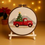 Red Truck Christmas Tree Embroidery Kit Red Truck Christmas Tree Embroidery Kit