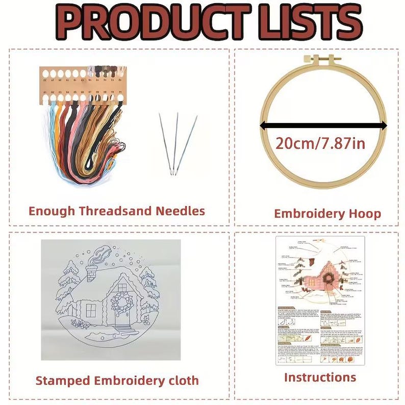 Christmas Gingerbread House Embroidery Kit