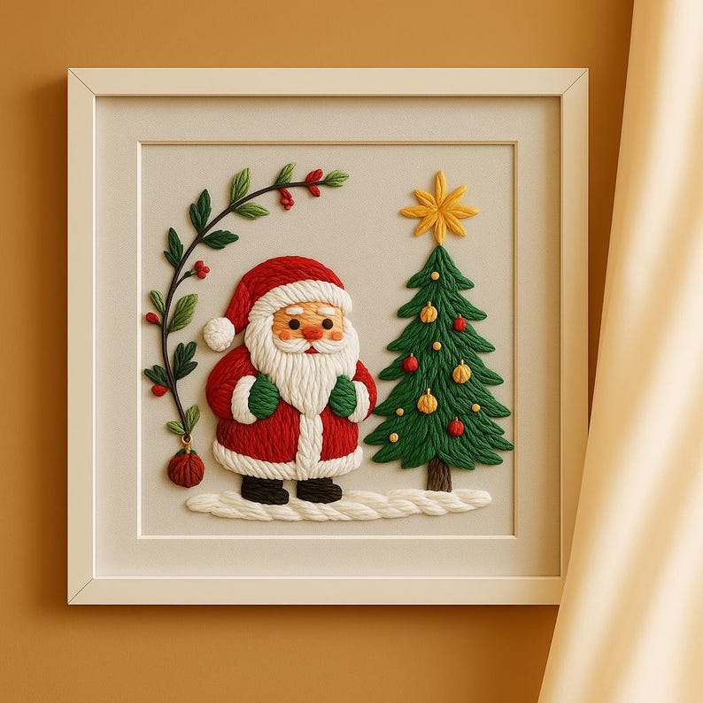 Santa Christmas Embroidery Kit