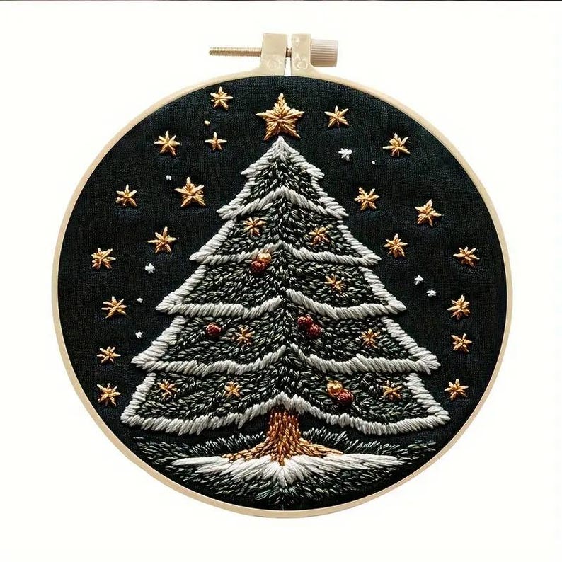 Christmas Tree Embroidery Kit Set