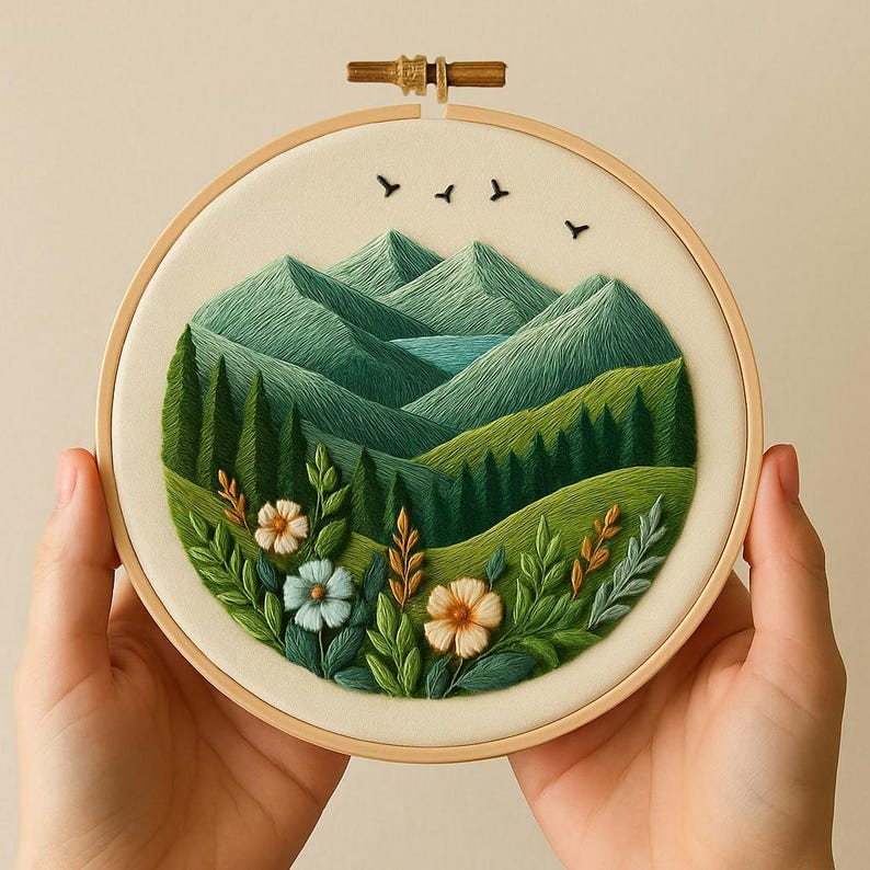 Mountain Landscape Embroidery Kit