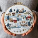 Scandinavian Winter Village Embroidery Kit Scandinavian Winter Village Embroidery Kit