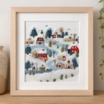 Scandinavian Winter Village Embroidery Kit Scandinavian Winter Village Embroidery Kit