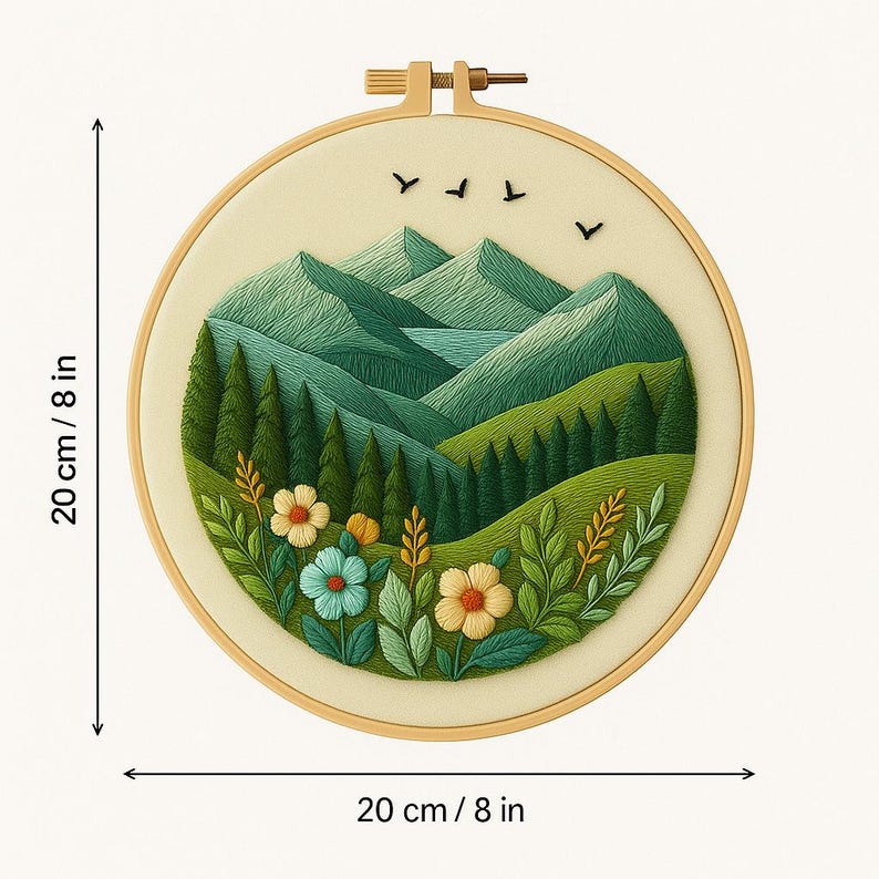 Mountain Landscape Embroidery Kit