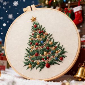 Christmas Tree Embroidery Full Kit