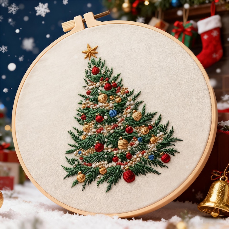 Christmas Tree Embroidery Full Kit