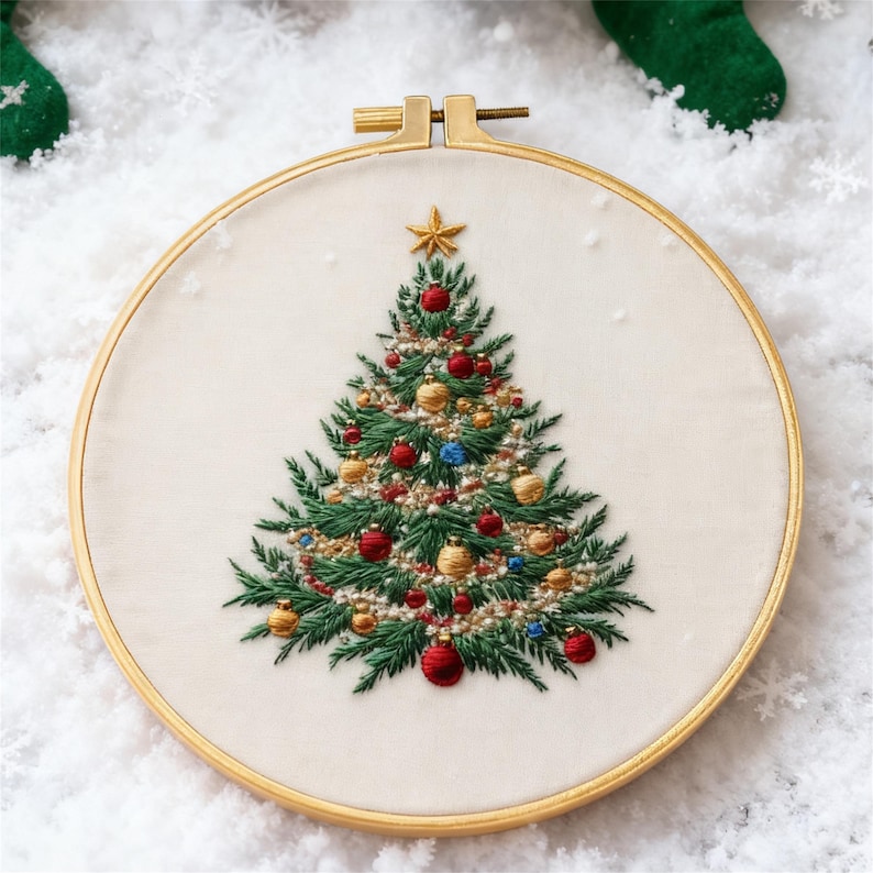 Christmas Tree Embroidery Full Kit