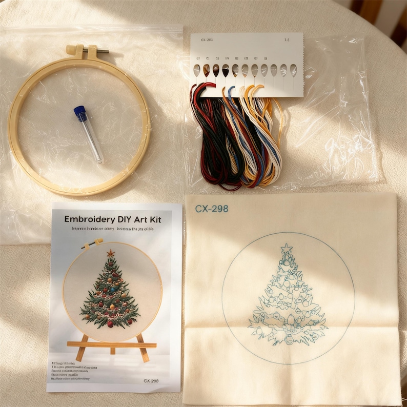 Christmas Tree Embroidery Full Kit