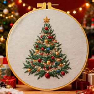 Christmas Tree Embroidery Full Kit
