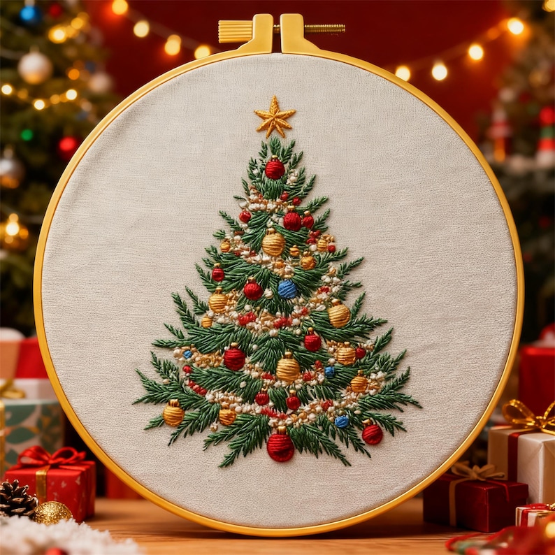 Christmas Tree Embroidery Full Kit Christmas Tree Embroidery Full Kit
