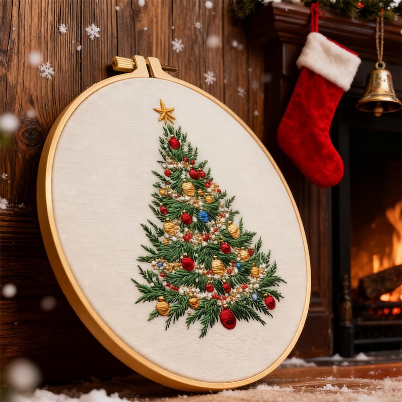 Christmas Tree Embroidery Full Kit