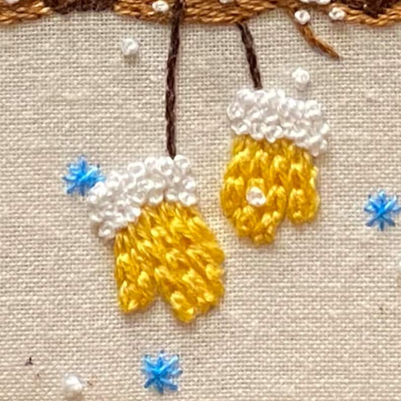 Winter Owl Christmas Embroidery Kit