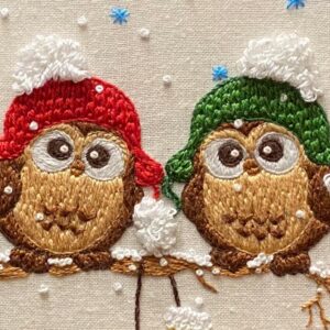 Winter Owl Christmas Embroidery Kit