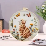 Cat and Flower Embroidery Kit for Beginners Cat and Flower Embroidery Kit for Beginners