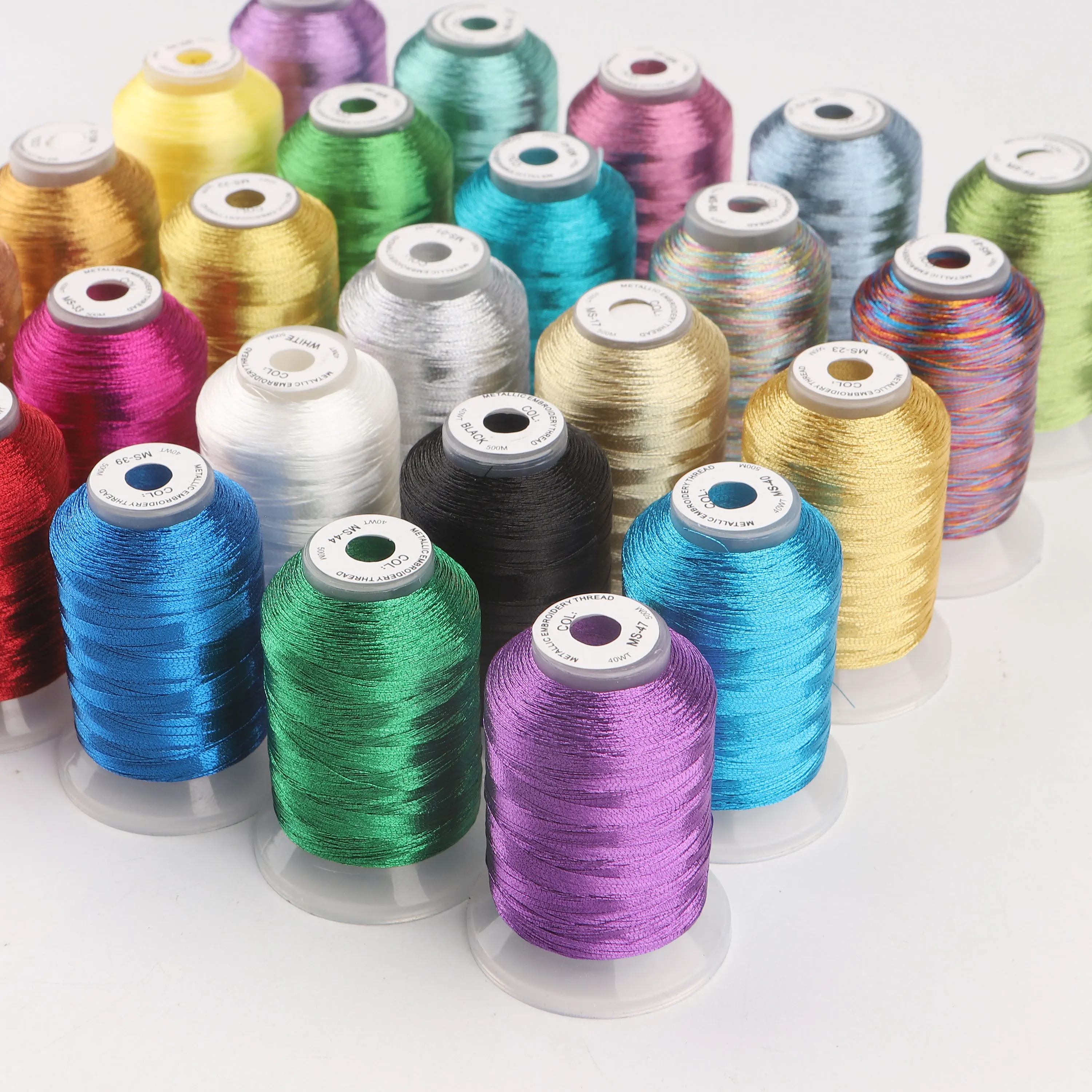 25-Color Metallic Embroidery Thread Set