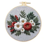 Simple Floral Embroidery Kit with Hoop Simple Floral Embroidery Kit with Hoop