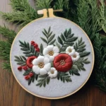 Simple Floral Embroidery Kit with Hoop Simple Floral Embroidery Kit with Hoop