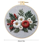 Simple Floral Embroidery Kit with Hoop Simple Floral Embroidery Kit with Hoop