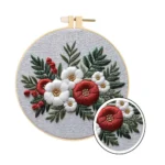 Simple Floral Embroidery Kit with Hoop Simple Floral Embroidery Kit with Hoop