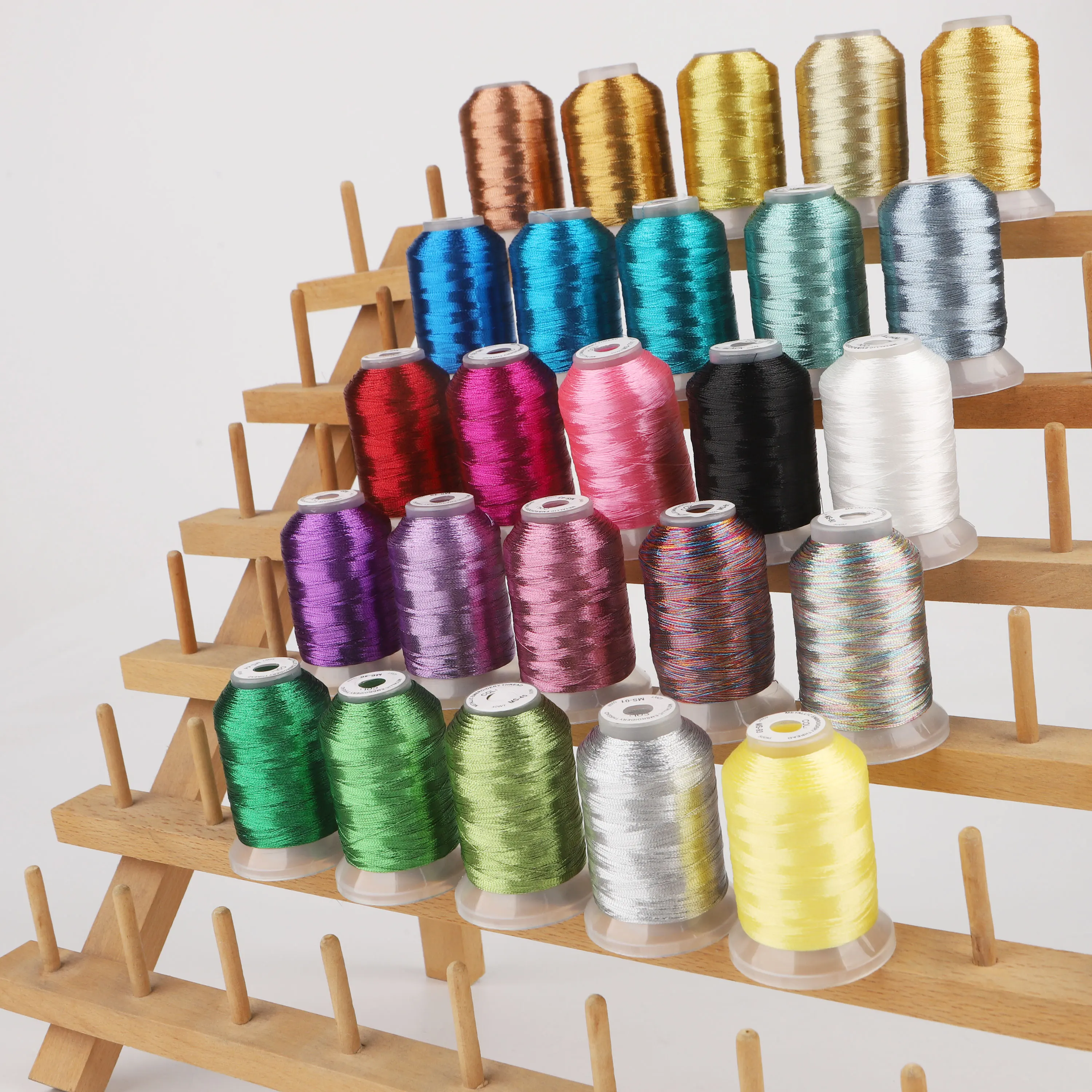 25-Color Metallic Embroidery Thread Set
