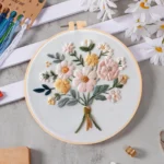 DIY Floral Cross Stitch Embroidery Kit