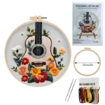 Guitar Flower Embroidery Kit