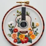 Guitar Flower Embroidery Kit